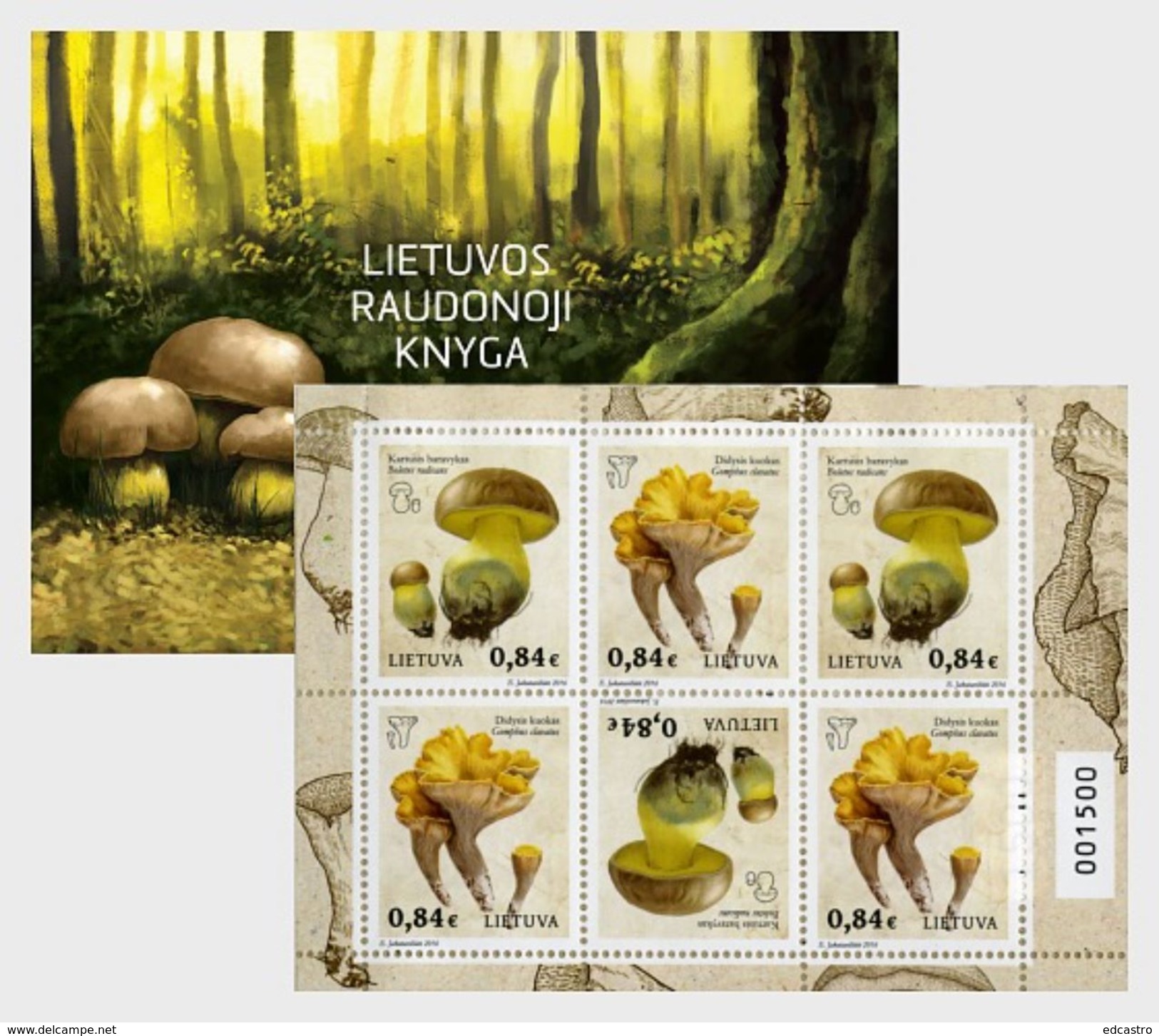 LITHUANIA 2016 Red Book Of Lithuania - Funghi - Stamp Booklet - Champignons