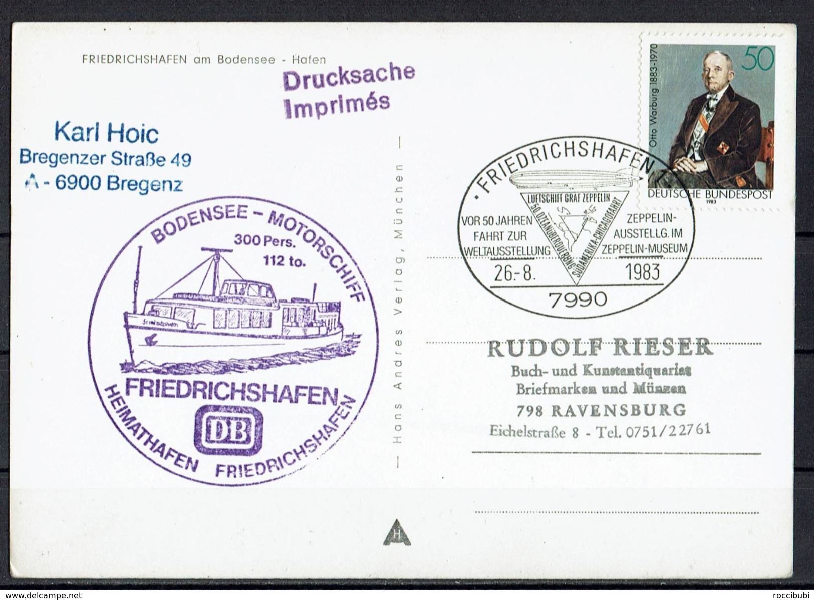 Schiffahrt Bodensee, Sonderstempel & Marke - Veerboten