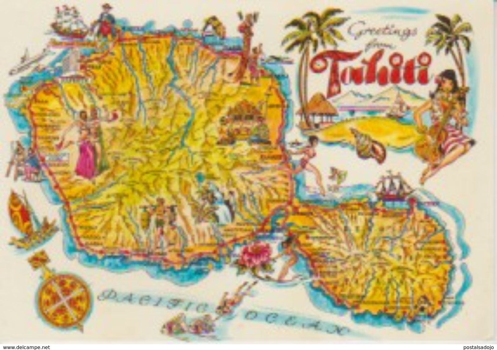 (MAP3) TAHITI. MAP. MAPE - Landkaarten