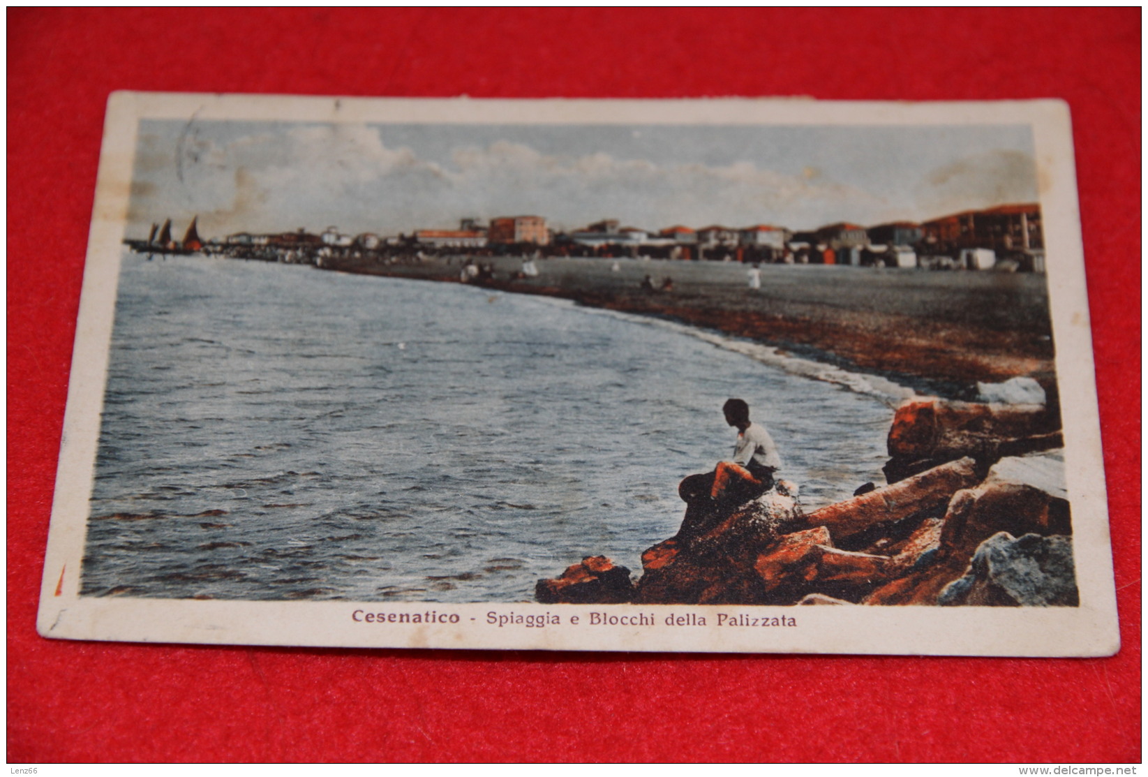 Cesenatico La Spiaggia E Blocchi Della Palizzata 1926 + Francobollo VII Centenario Francescano Da 60 Cent - Cesena