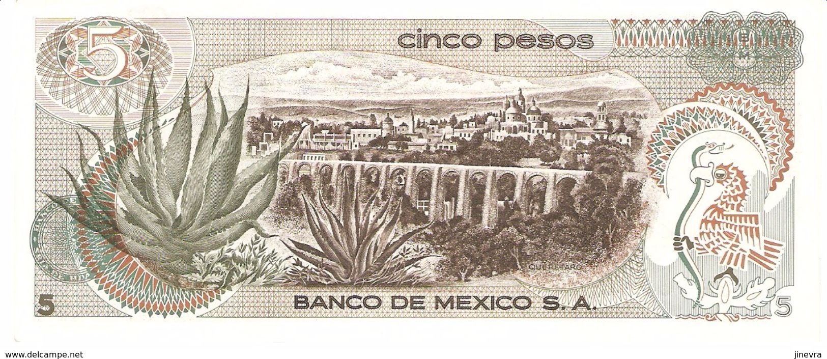 MEXICO 5 PESOS 1972 PICK 62c UNC - Messico