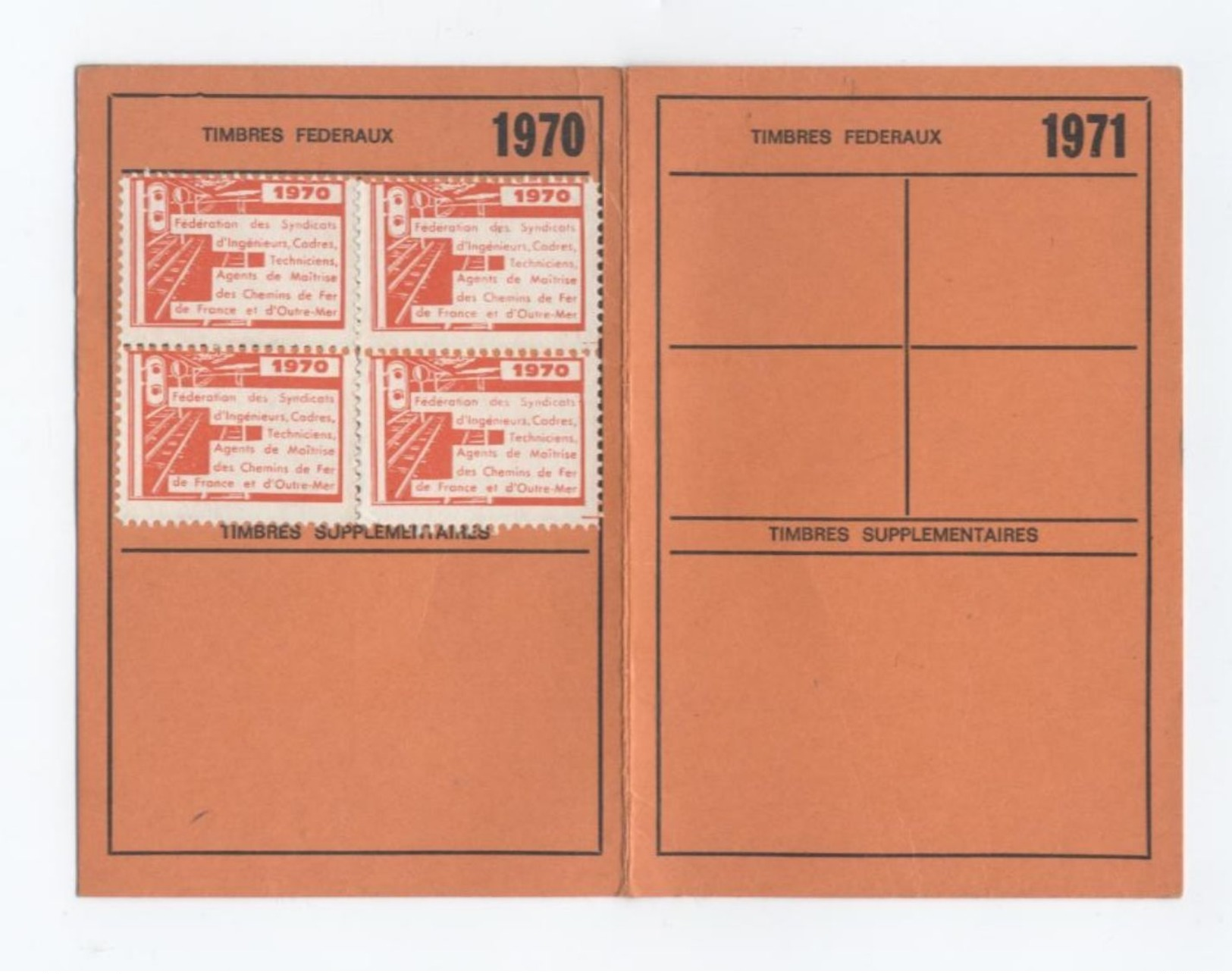 CARTE SYNDICAT 1970 CHEMIN DE FER  CHEMINOT   -A4 - Zonder Classificatie