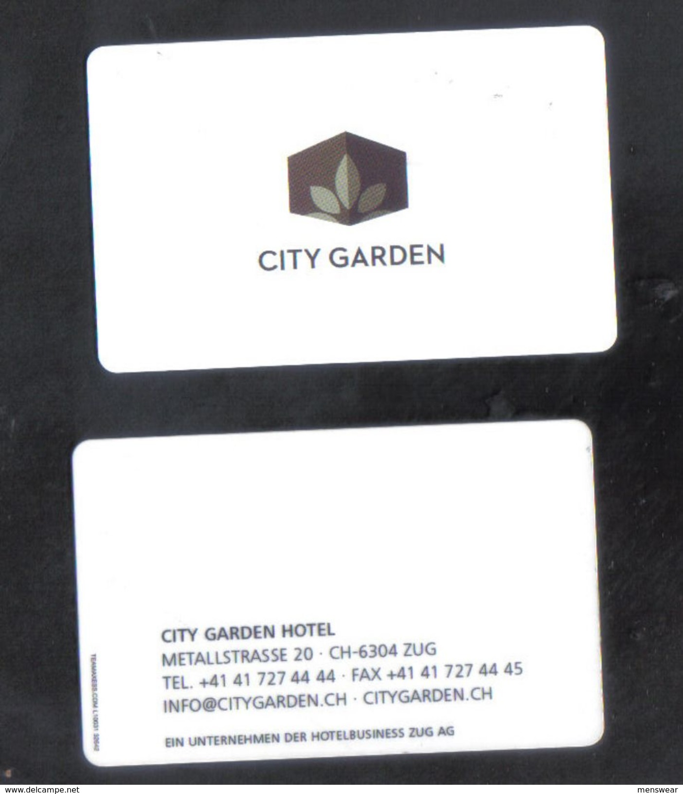 HOTEL KEY CARD - (  CITY GARDEN ZUG ) SWISS - Hotel Keycards