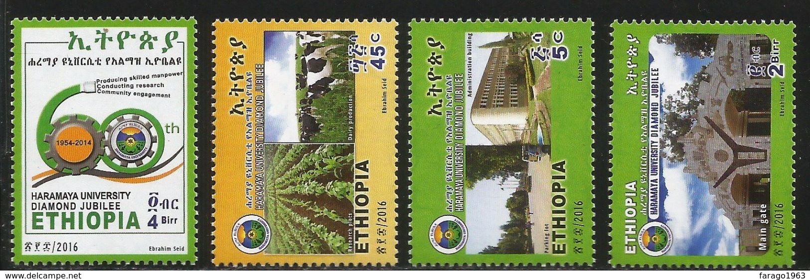 2016 Ethiopia University Agriculture Cattle Complete Set Of 4 MNH - Ethiopia