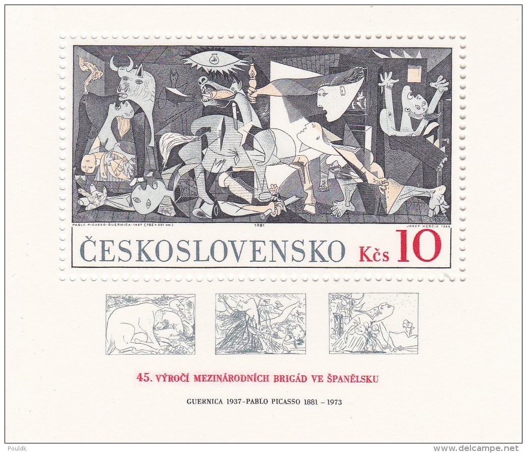Ceskoslovensko 1973 Guernica By Picasso Souvenir Sheet MNH/** (H26) - Altri & Non Classificati