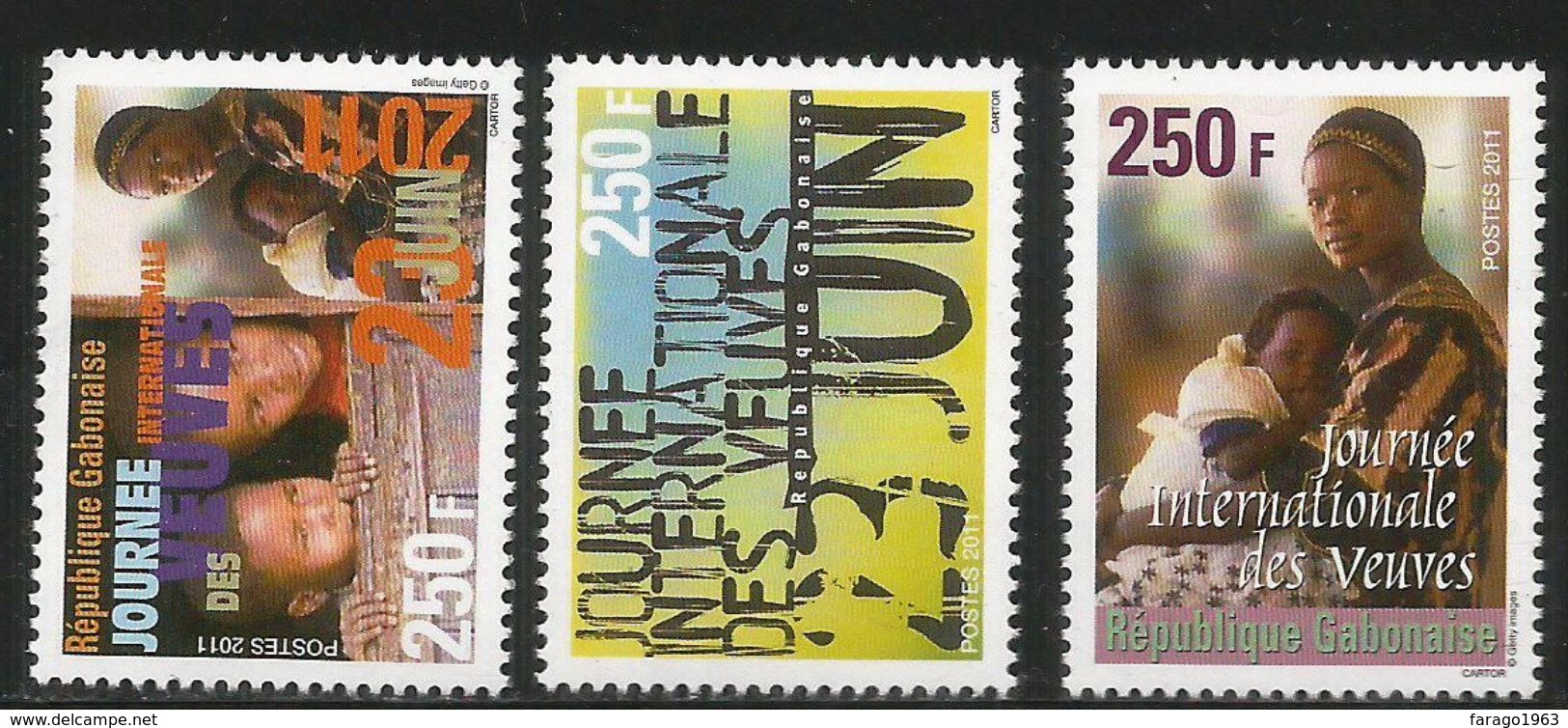 2011 Gabon International Widows Day Complete Set Of 3 MNH - Gabun (1960-...)