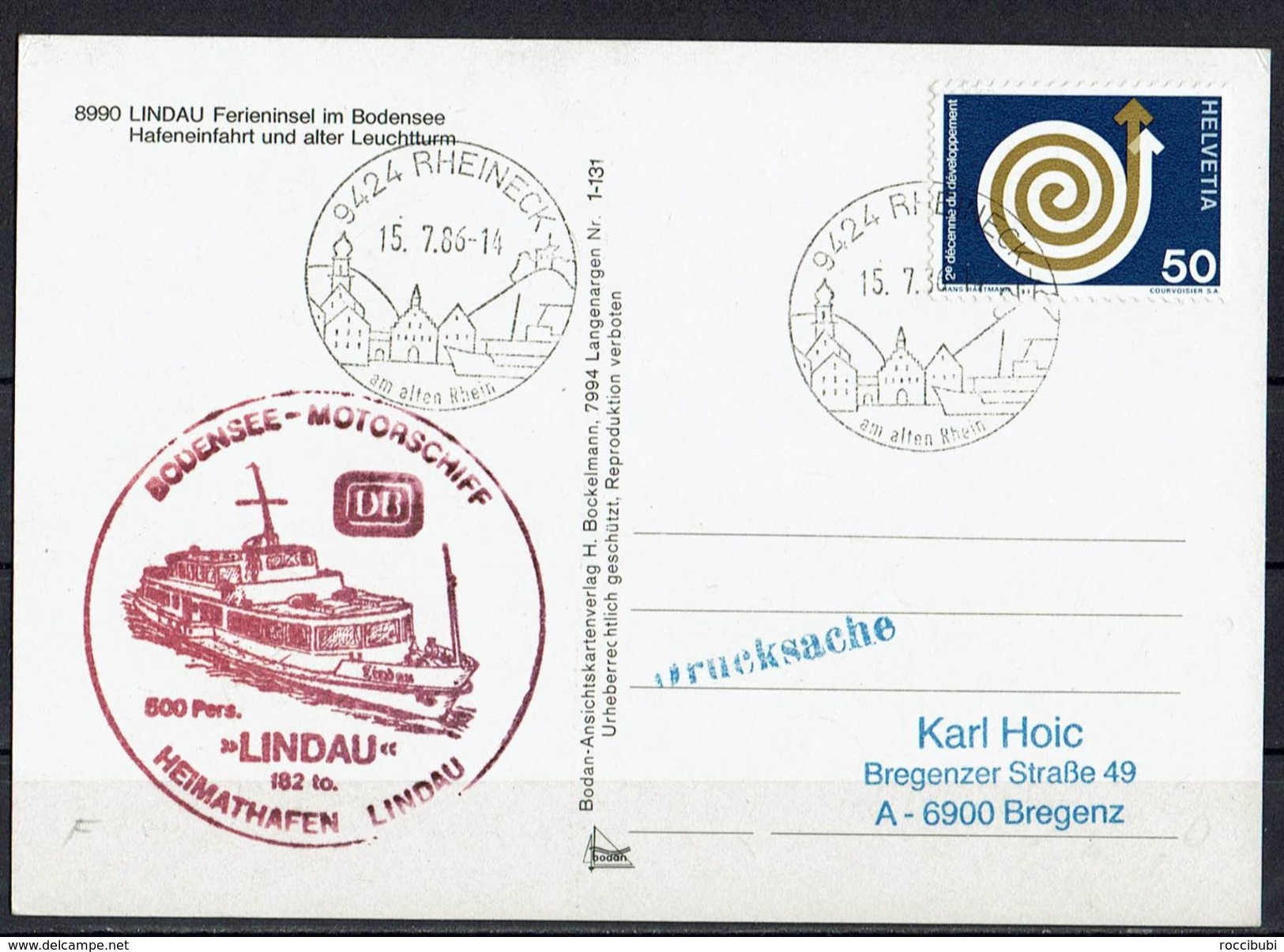 Schiffahrt Bodensee, Sonderstempel & Marke - Ferries