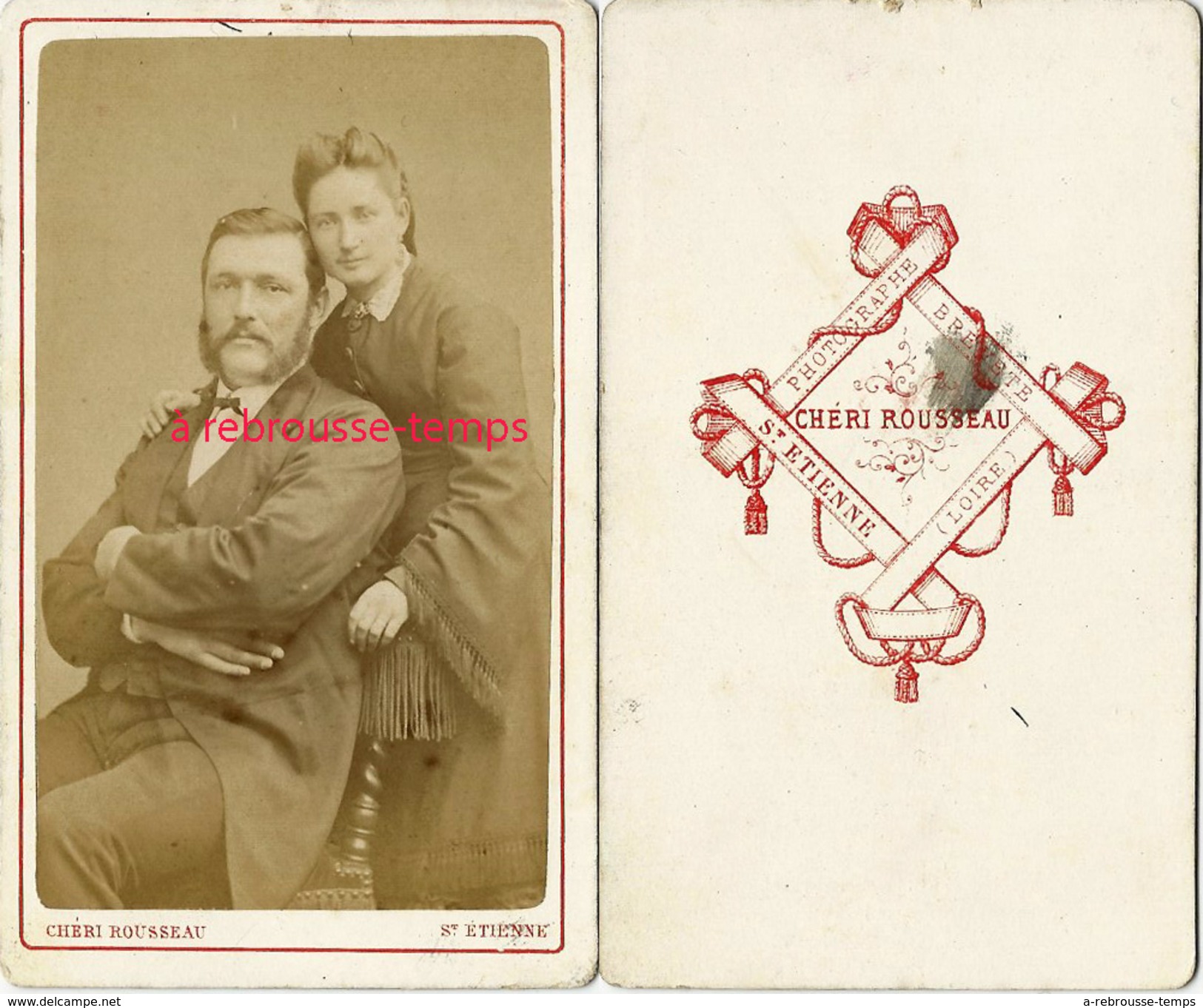 CDV Jolie Pose Pour Ce Couple-photo Chéri Rousseau à Saint Etienne - Old (before 1900)