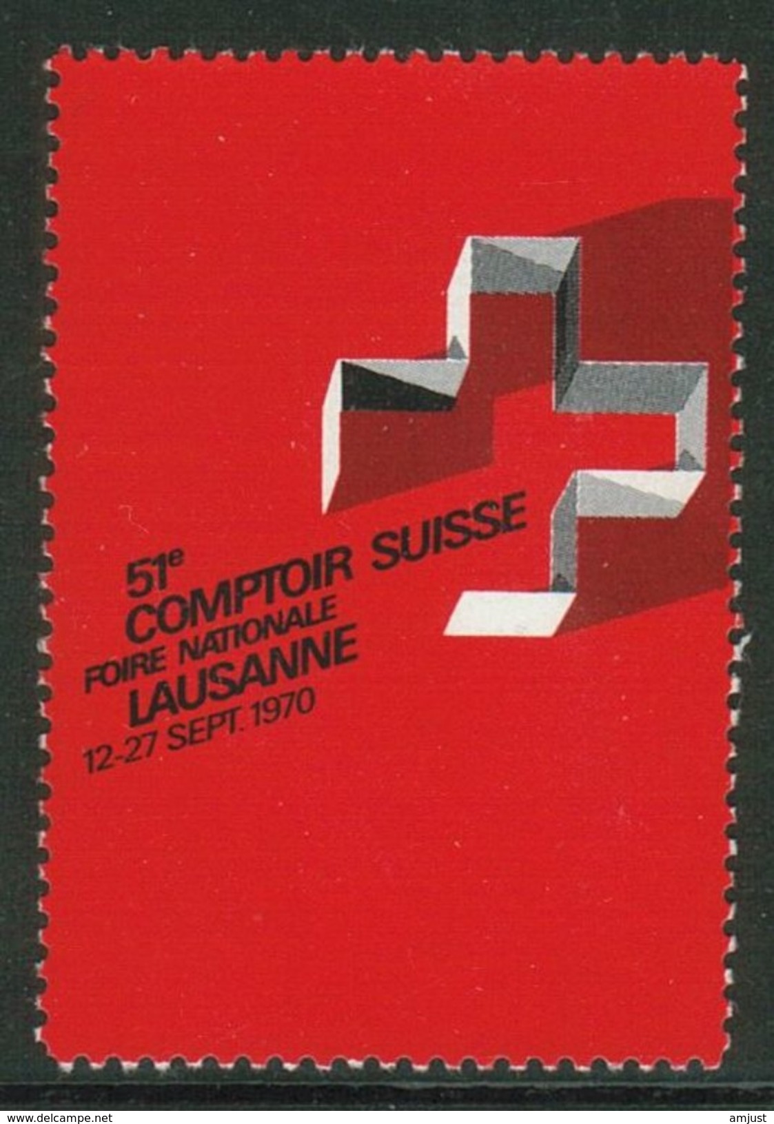 Suisse // Schweiz // Switzerland //  Erinnophilie // Vignette  Du 51ème Comptoir Suisse Lausanne 1970 - Erinnophilie