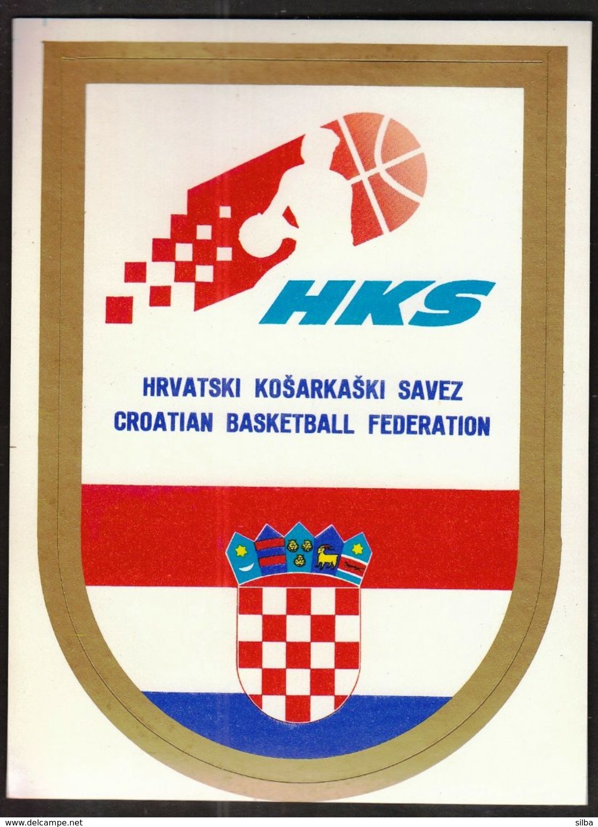 Basketball / Sticker, Label / Croatian Basketball Federation / HKS - Abbigliamento, Souvenirs & Varie