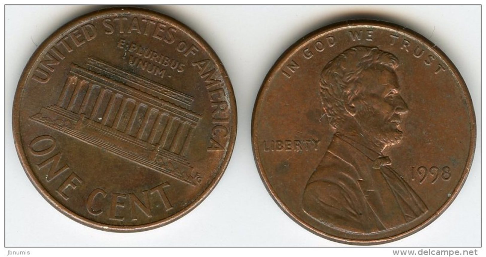 Etats-Unis USA 1 Cent 1998 KM 201b - 1959-…: Lincoln, Memorial Reverse