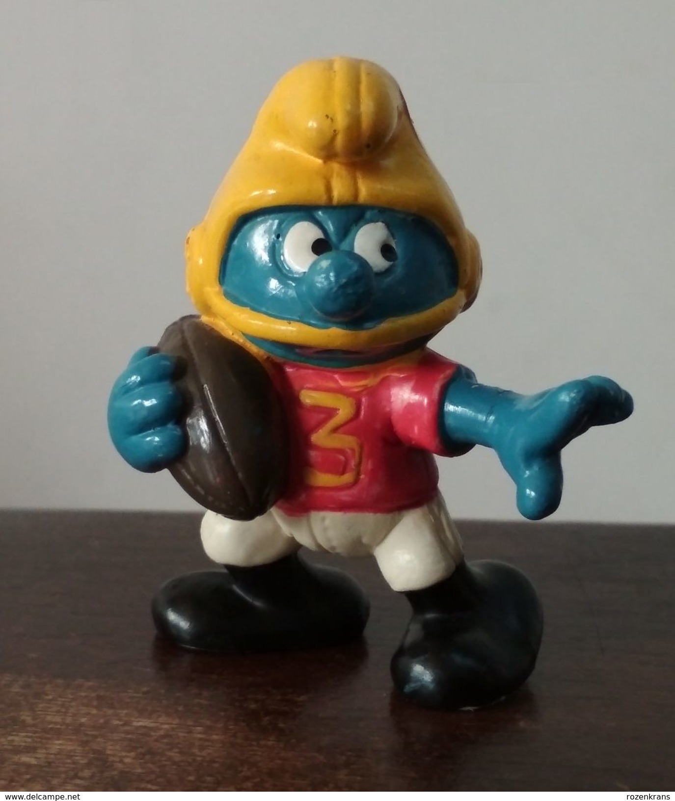 American Football Smurf  Pitufo Schlumph 1980 Made In Hong Kong Schleich PEYO - Schtroumpfs