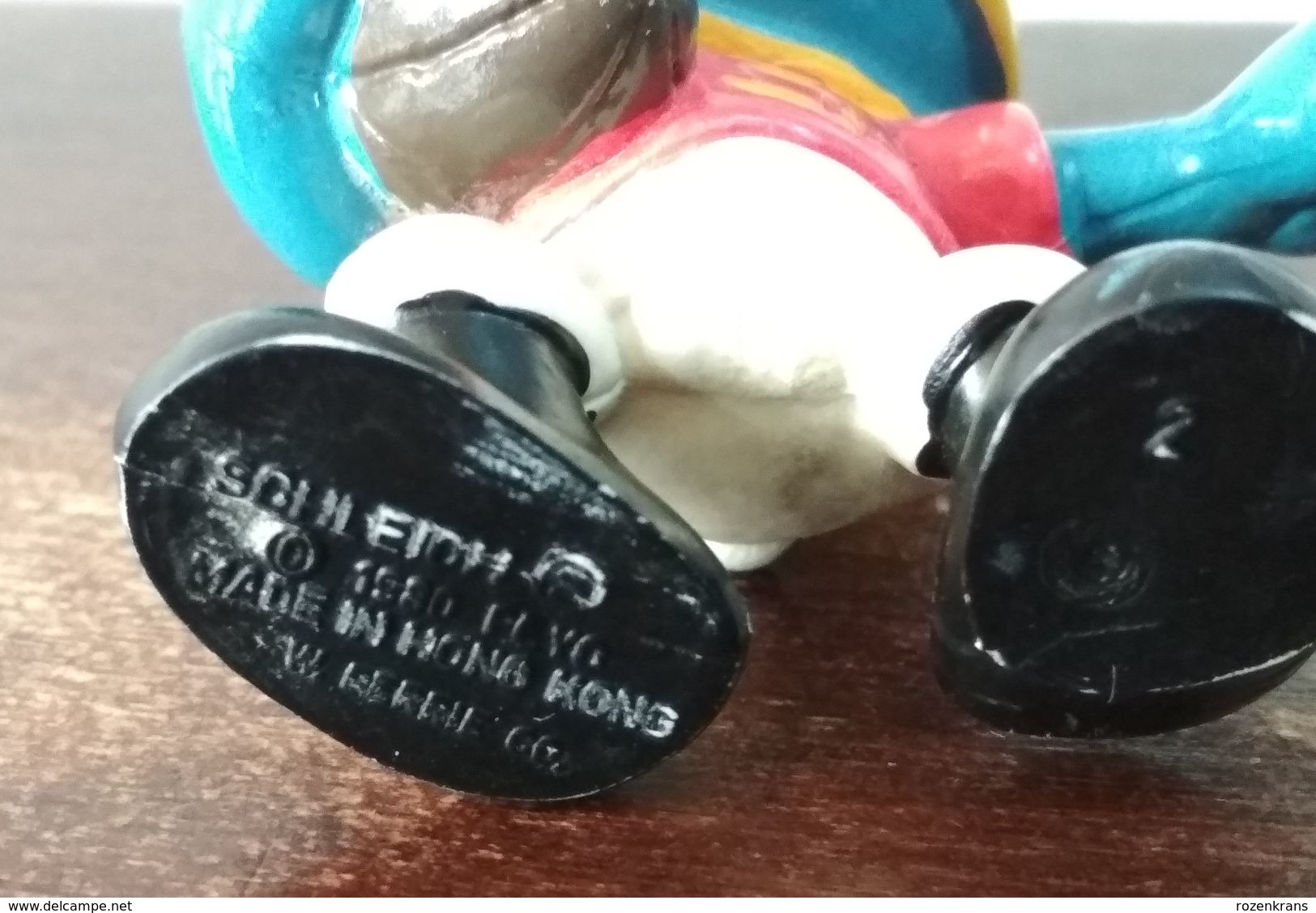 American Football Smurf  Pitufo Schlumph 1980 Made In Hong Kong Schleich PEYO - Smurfen