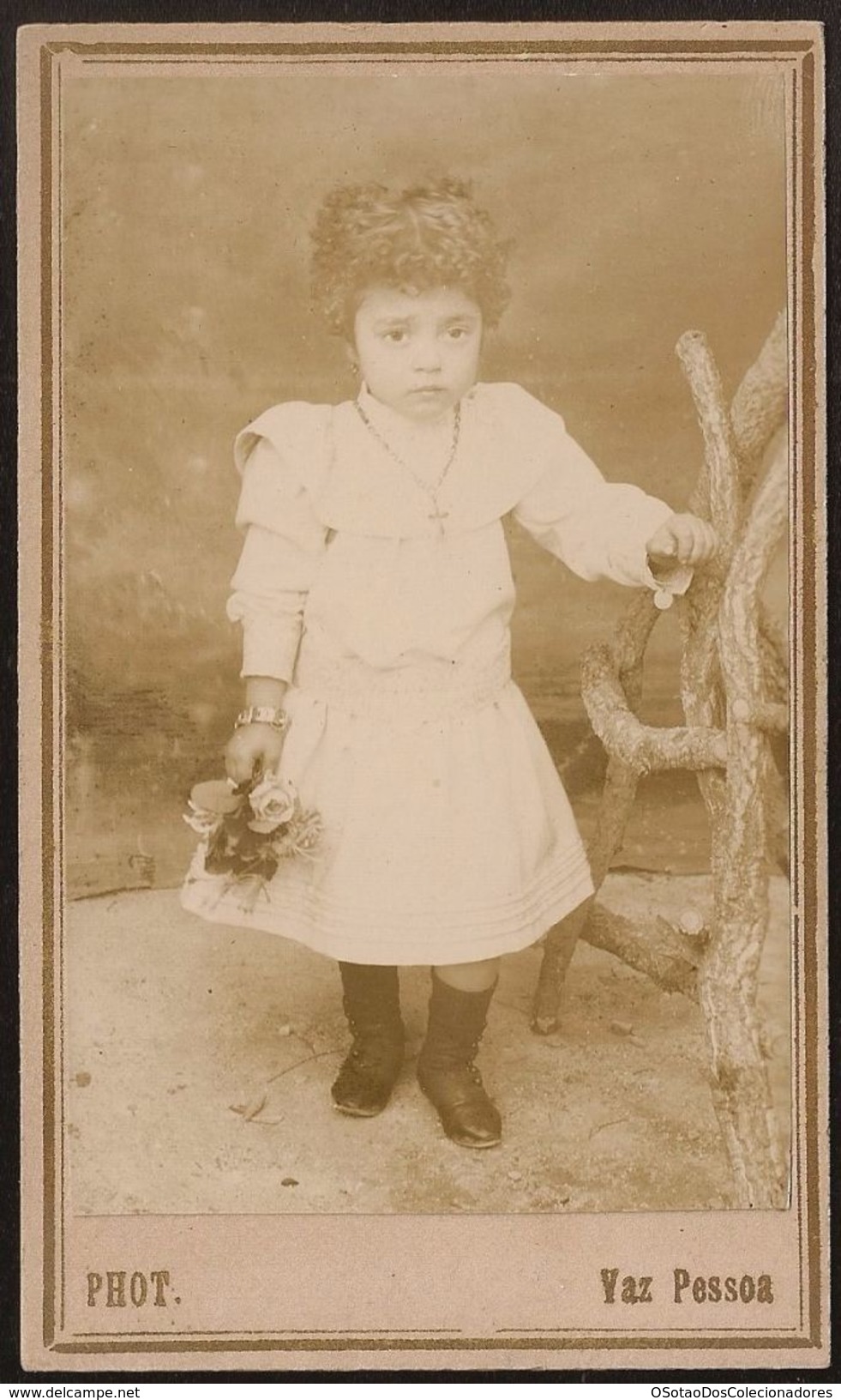 Old Photo (10,5cmx6,3cm) Old Photograph Of Children - Vaz Pessoa - Photographo - Fotografia De Criança - Anciennes (Av. 1900)