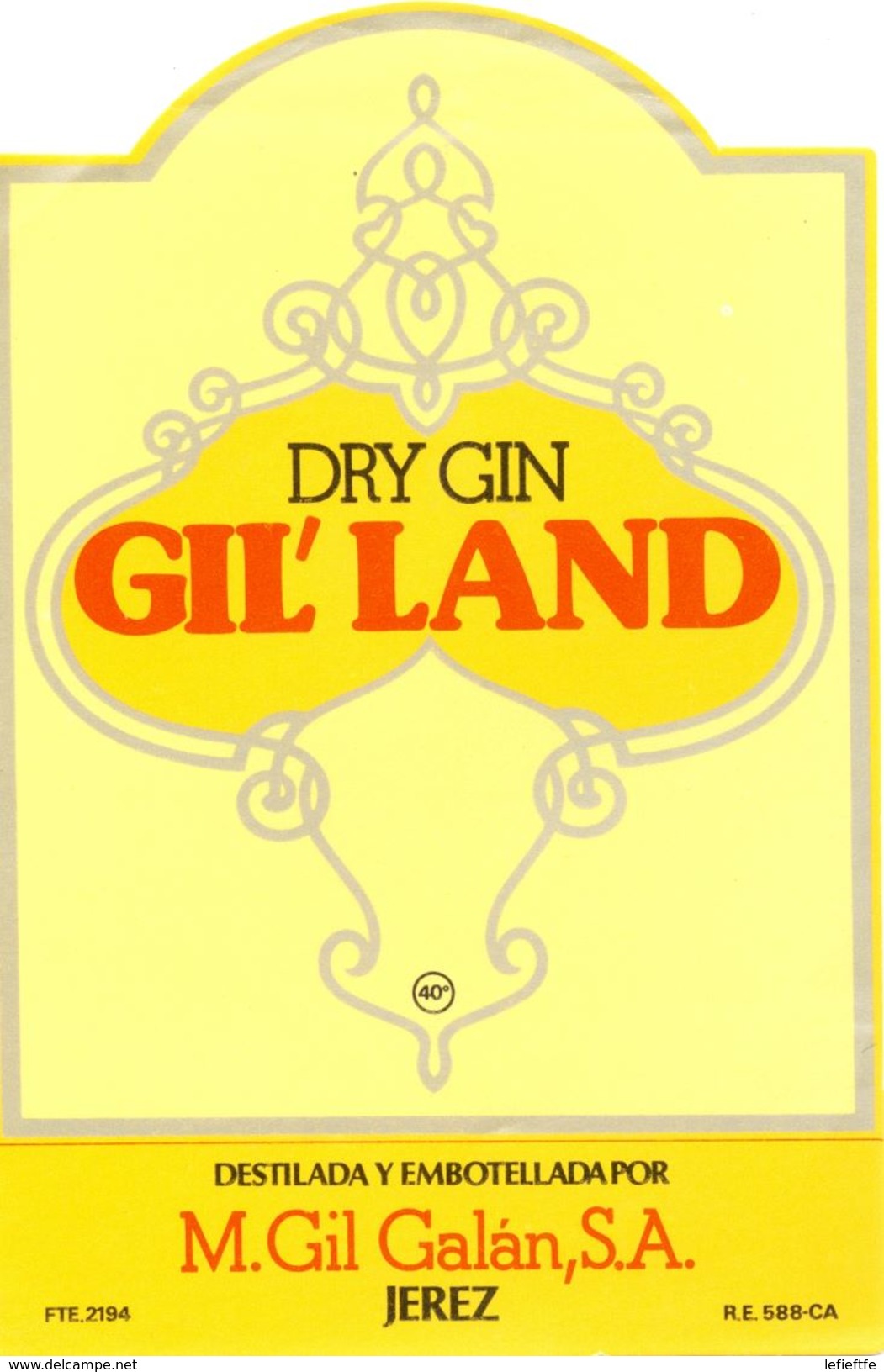 1388 - Espagne - Andalousie - Dry Gin Gil'Land - Destilada Y Embotellada Por Ñ. Gil Galán S.A. - Jerez - Autres & Non Classés