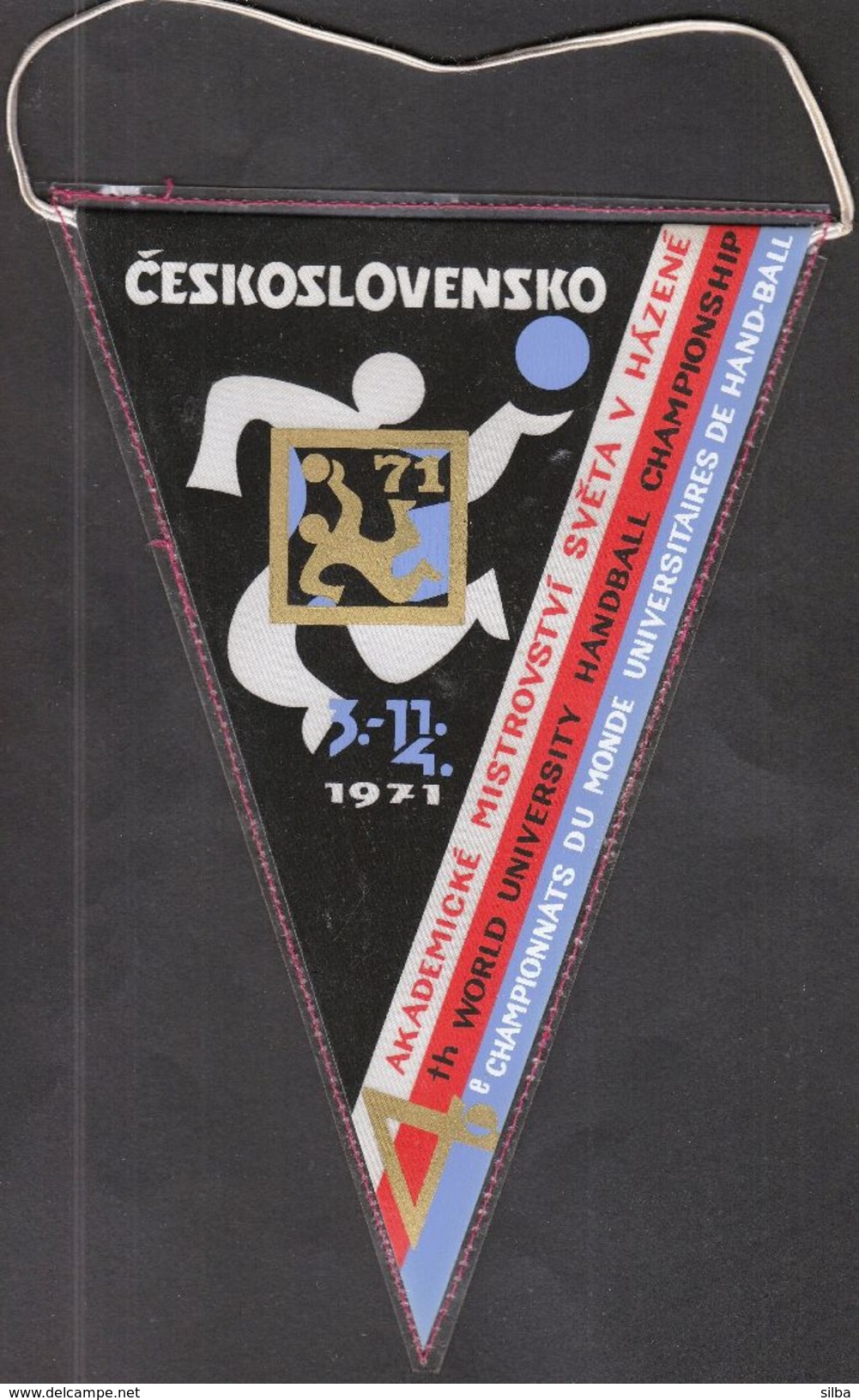 Handball, Hazena / Flag, Pennant / Czechoslovakia / University World Championship - Handball