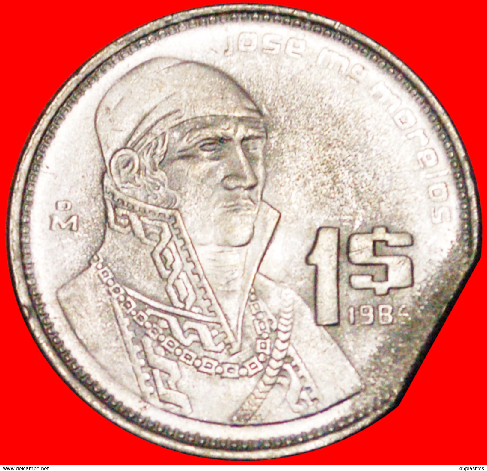 √ ERROR: MEXICO ★ 1 PESO 1985 CLIPPED PLANCHET! LOW START ★ NO RESERVE! - Erreurs