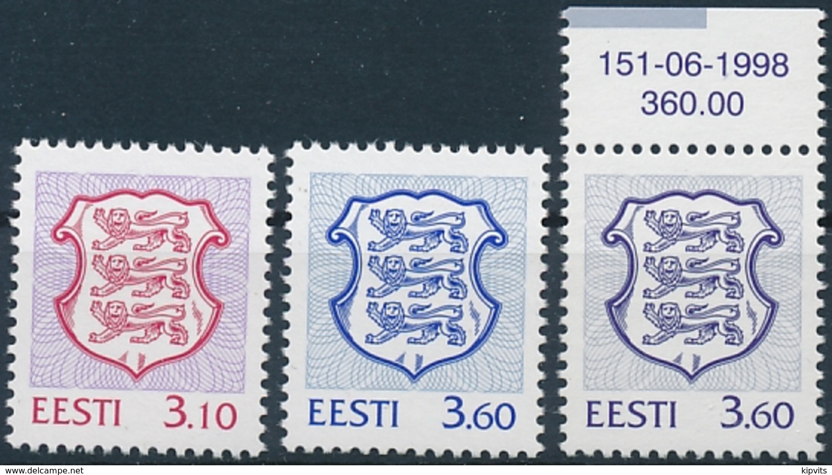 Mi 314-15 Definitives Coat Of Arms Marginal Number - Estonia Estland Estonie Eesti - Estonia