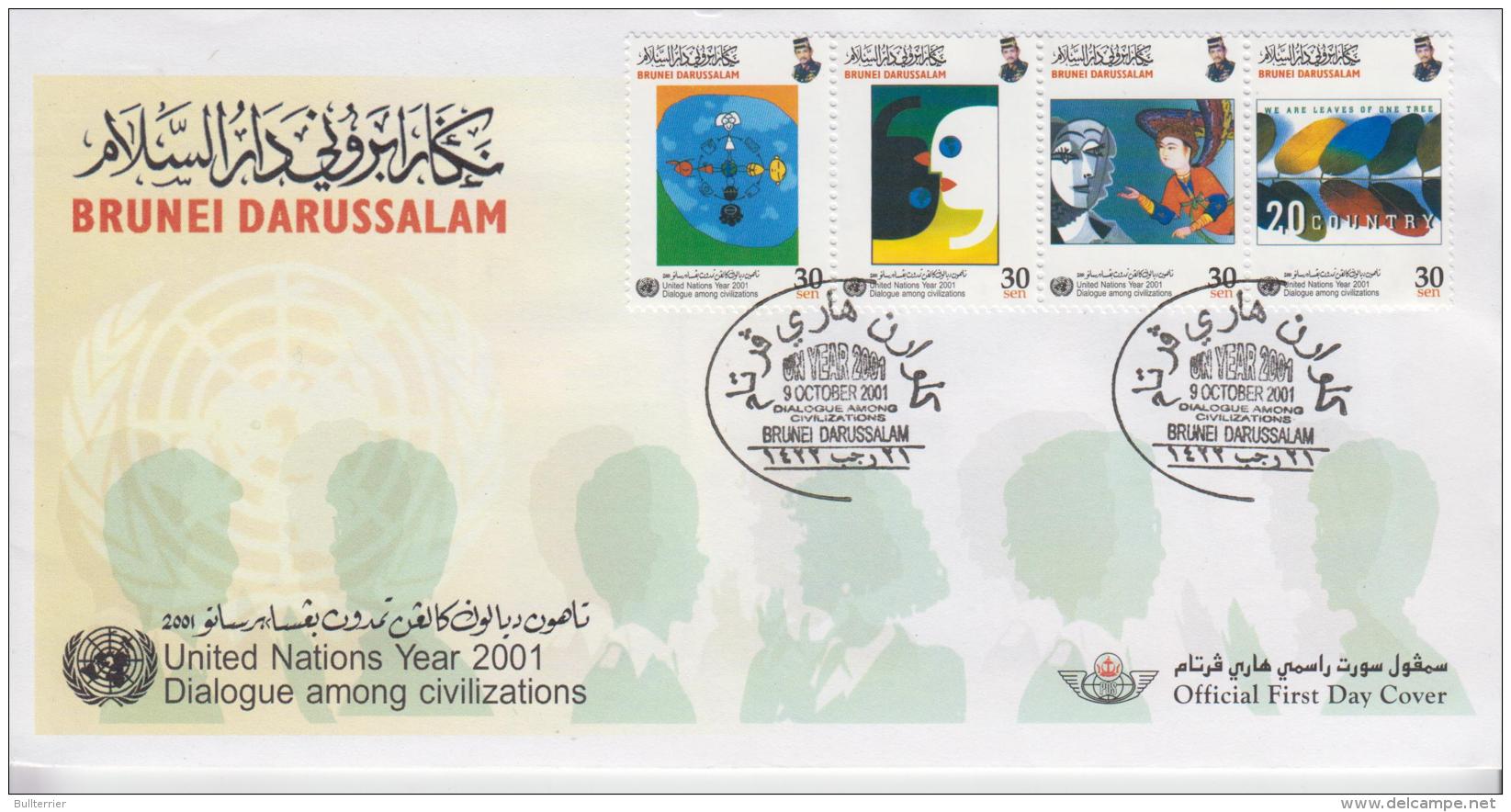 DIALOGUE AMONGST NATIONS- BRUNEI - 2001 - SET OF 4 ON ILLUSTRATED FIRST DAY COVER - Other & Unclassified