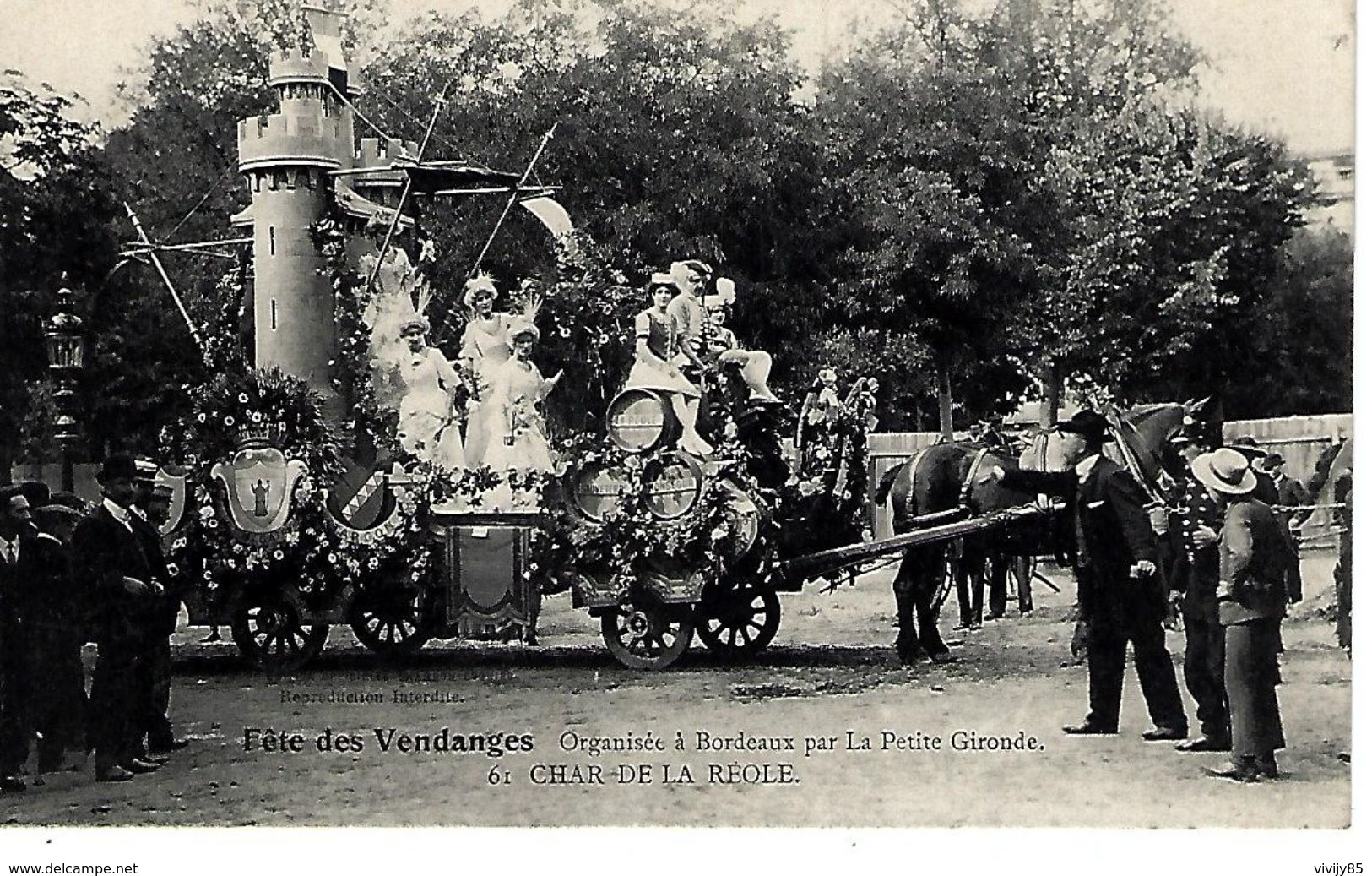 33 - BORDEAUX - Fête Des Vendanges . T.Belle Animation Du Char De La Réole ( Attelage ) - Bordeaux