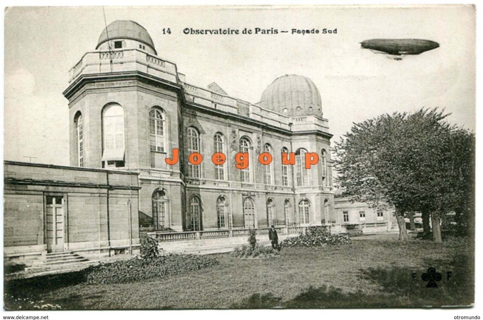 Postale Fleury Observatoire De Paris Facede Sud Francia Zeppelin - Aéroports De Paris