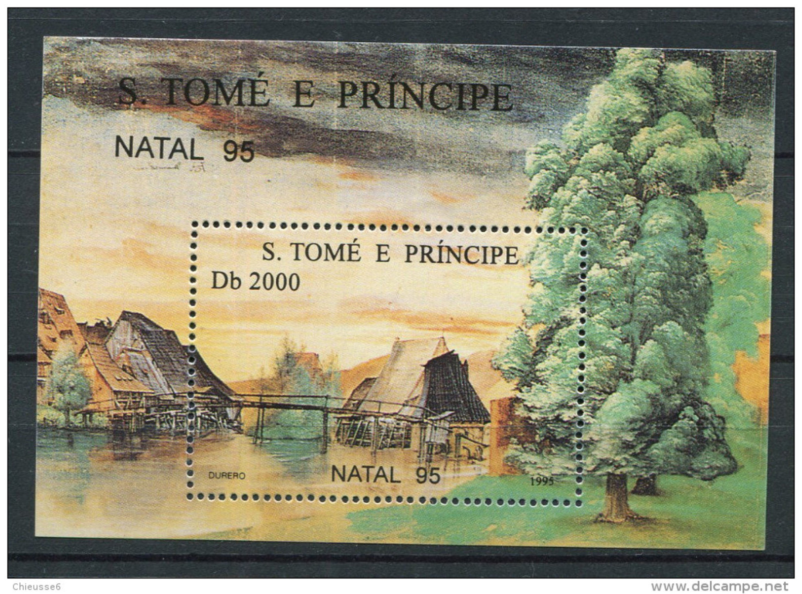 Sao Tome ** Bloc 163AB - Village  Avec Pont - Sao Tome And Principe