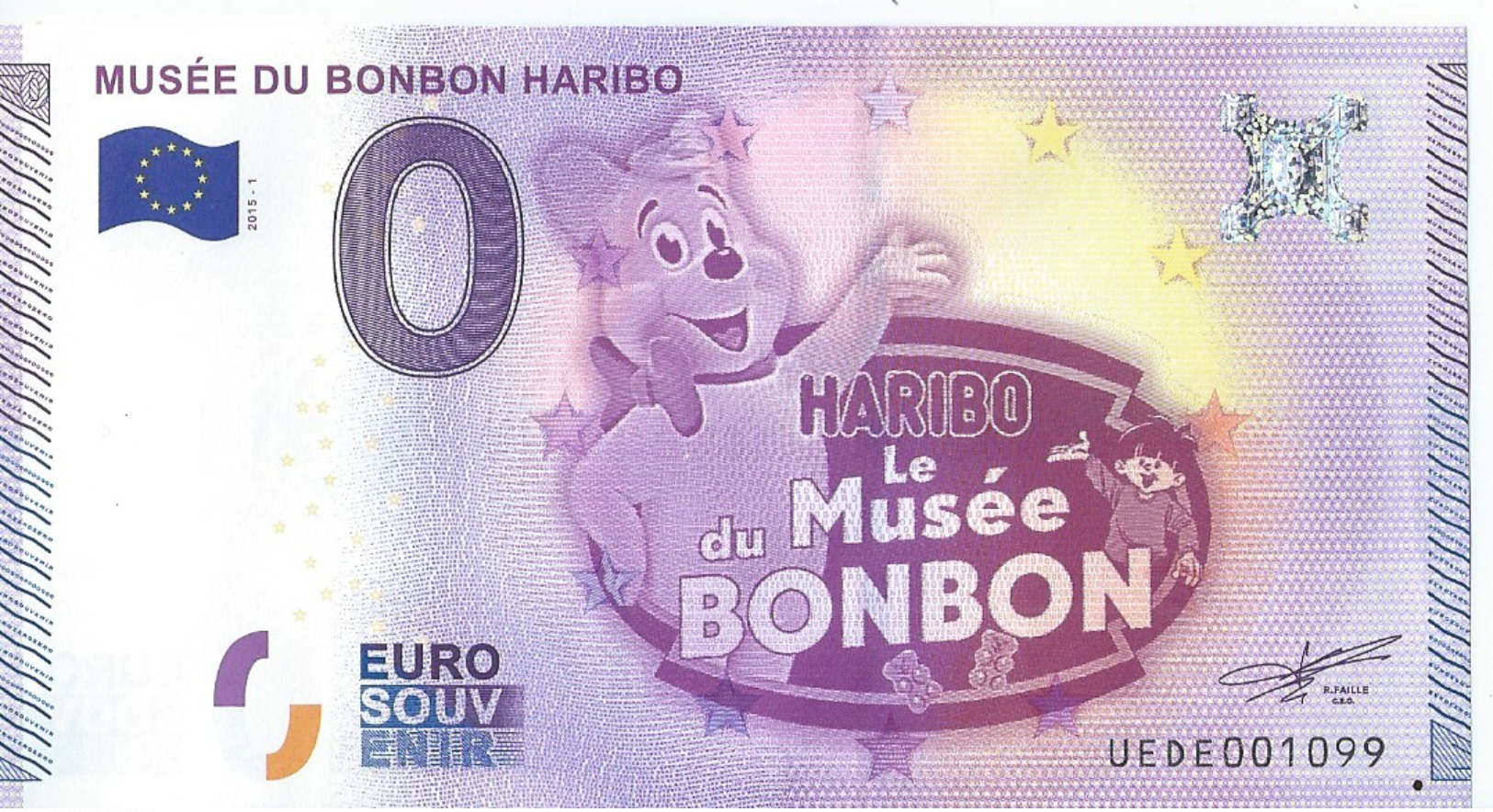 2015 BILLET TOURISTIQUE 0 Euro Musee Du Bonbon Haribo  Numero Aleatoire  Dpt 30 Epuise  Port 1.20 - Essais Privés / Non-officiels