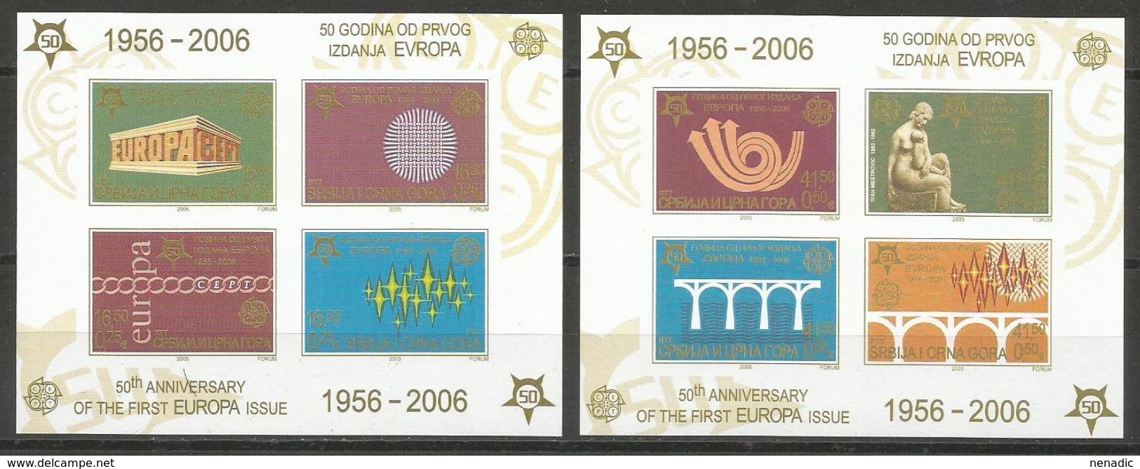 Yugoslavia,50 Years Of Europa CEPT 2005.,blocks-imperforated,MNH - Unused Stamps