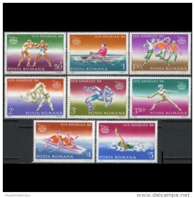 ROMANIA 1984 - Scott# 3202-9 Olympics Set Of 8 MNH - Unused Stamps