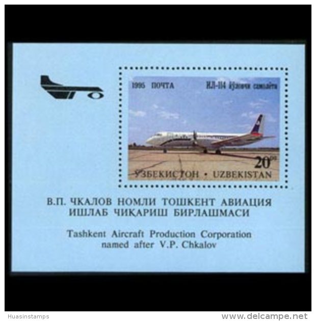 UZBEKISTAN 1995 - Scott# 95 S/S Planes MNH - Uzbekistan