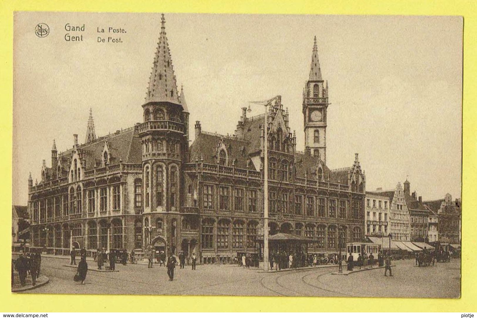 * Gent - Gand (Oost Vlaanderen) * (Nels, Ern Thill) La Poste, Post Office, Postkantoor, Tram, Vicinal, Tramhalte, Animée - Gent