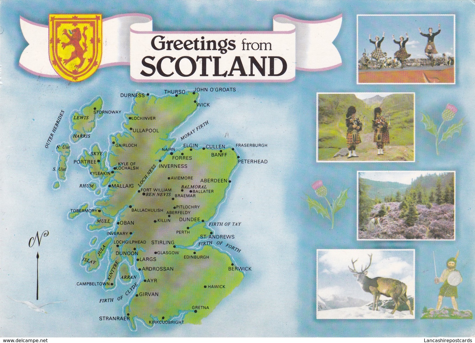 Postcard Greetings From Scotland [ Map ] My Ref B22006 - Cartes Géographiques