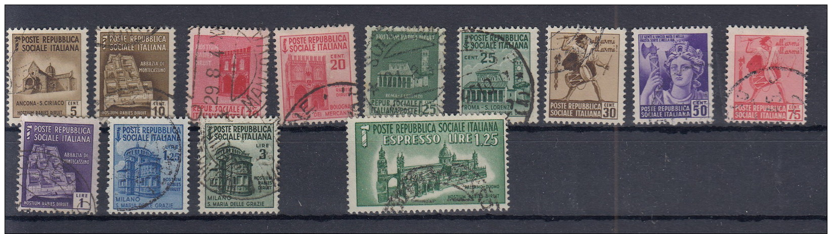 Italien (BK) Michel Cat.No. Used 650/661 - Oblitérés