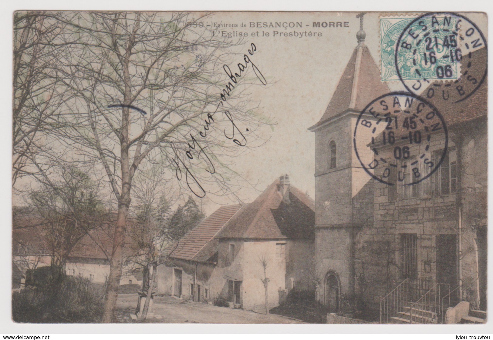 Environs De Besançon - MORRE - Eglise Et Presbytère Colorisée/  Doubs - Autres & Non Classés