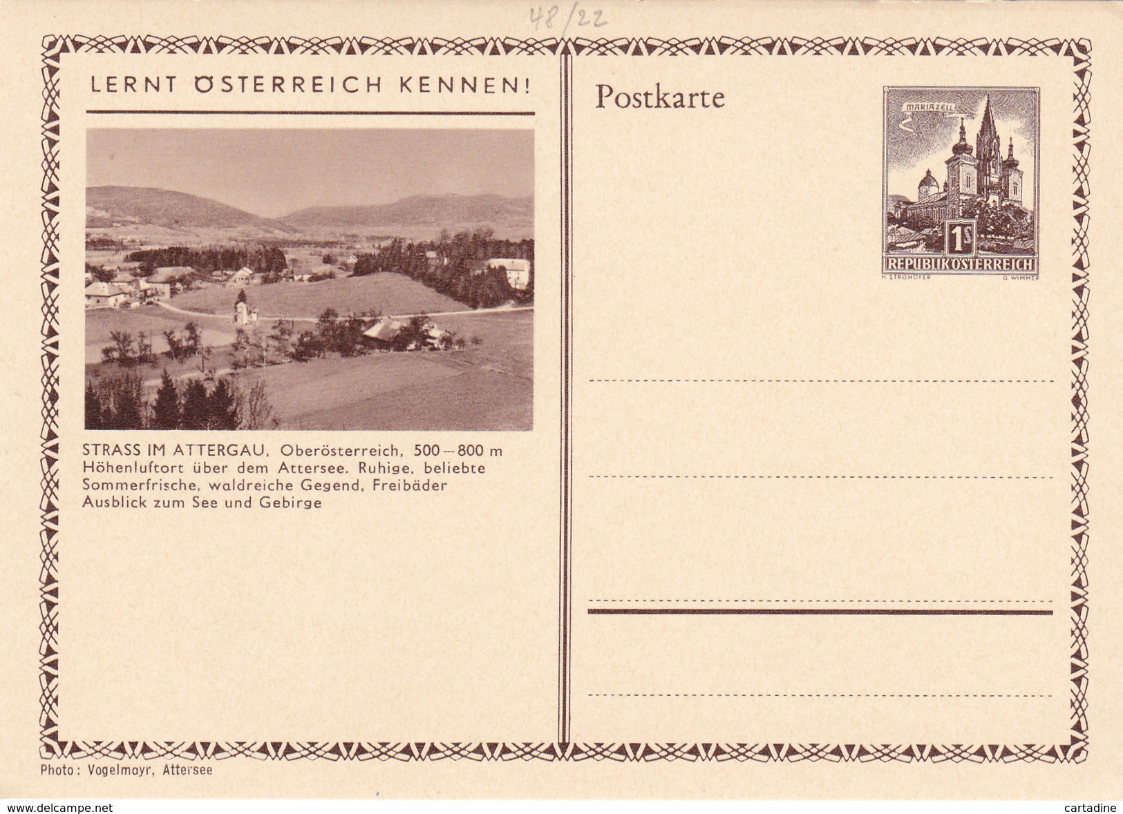 Entier Postal Autriche/Österreich NEUF - 48/22 - Strasse Im Attergau - Other & Unclassified