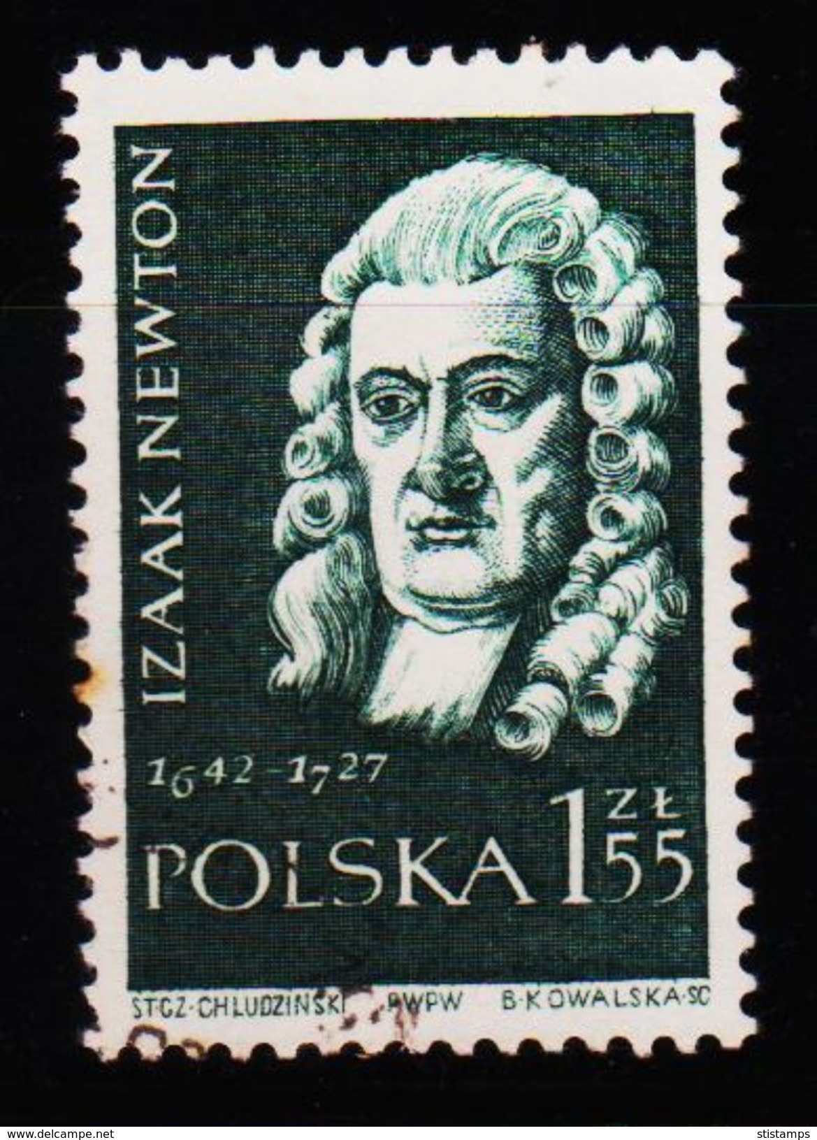 ISAAC NEWTON Mathematician, Astronomer, And Physicist - POLAND USED STAMPS - Physics