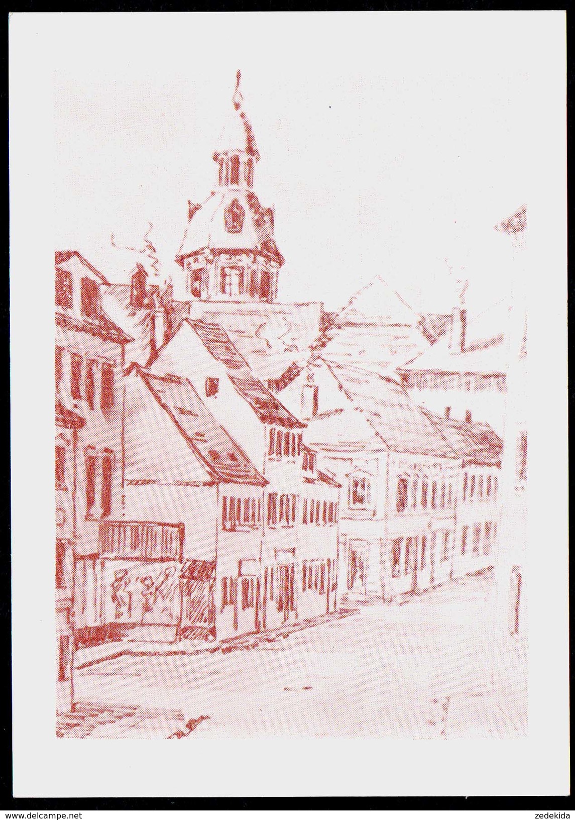 A7910 - Alte Künstlerkarte - Crimmitschau - Badergasse Mit Blick Zum Rathaus - Rudolf Seifert TOP - Crimmitschau