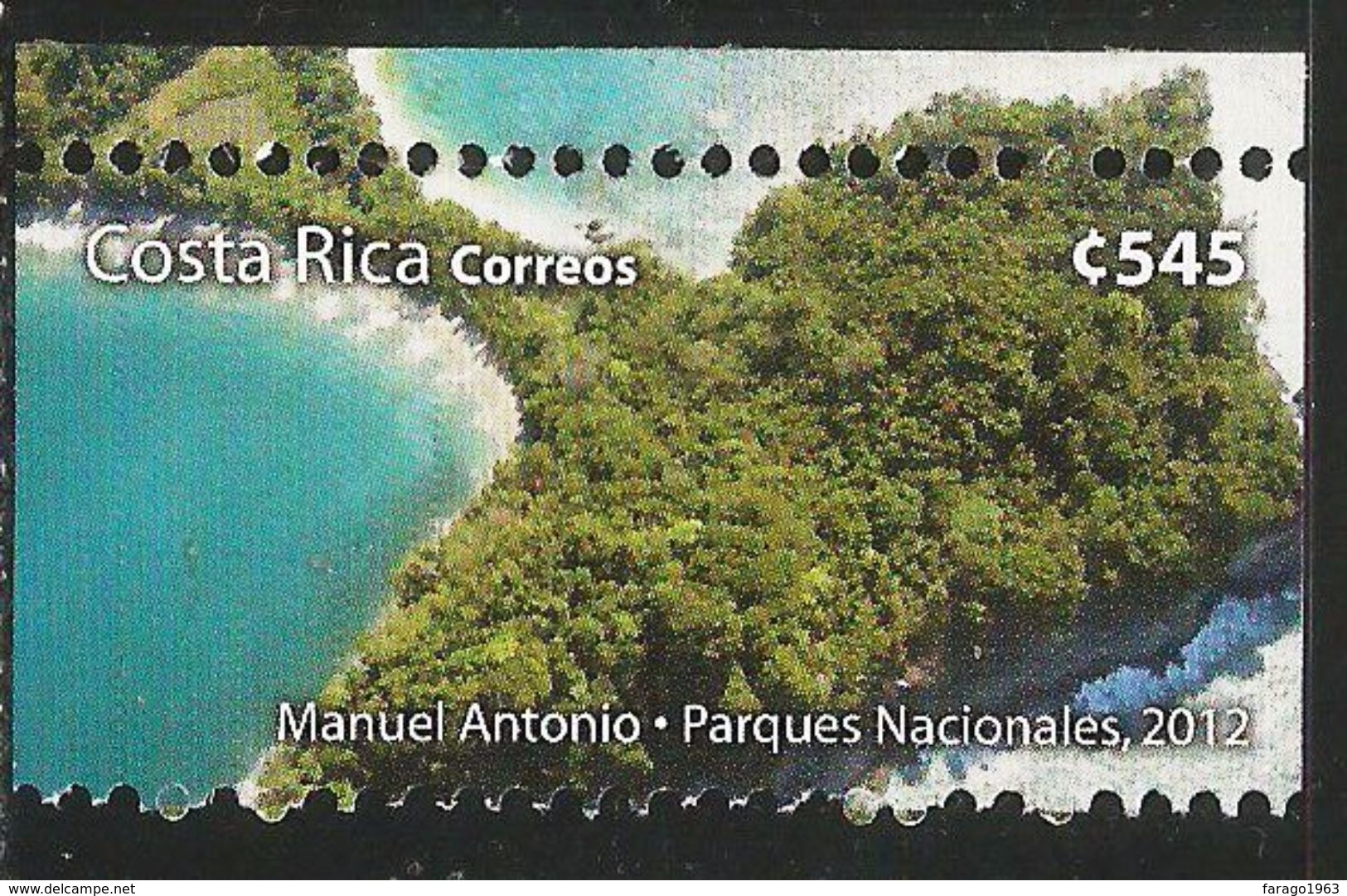 2012 Costa Rica National Park Beach Complete Set Of 1  MNH - Costa Rica