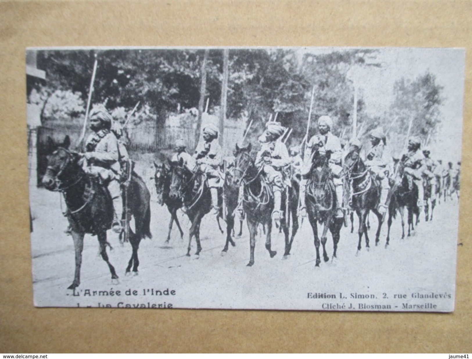 BOUCHES DU RHONE  13  MARSEILLE  -  CAMPAGNE 1914  -  ARMEE DE L' INDE - LA CAVALARIE    TRES  ANIME - Sin Clasificación