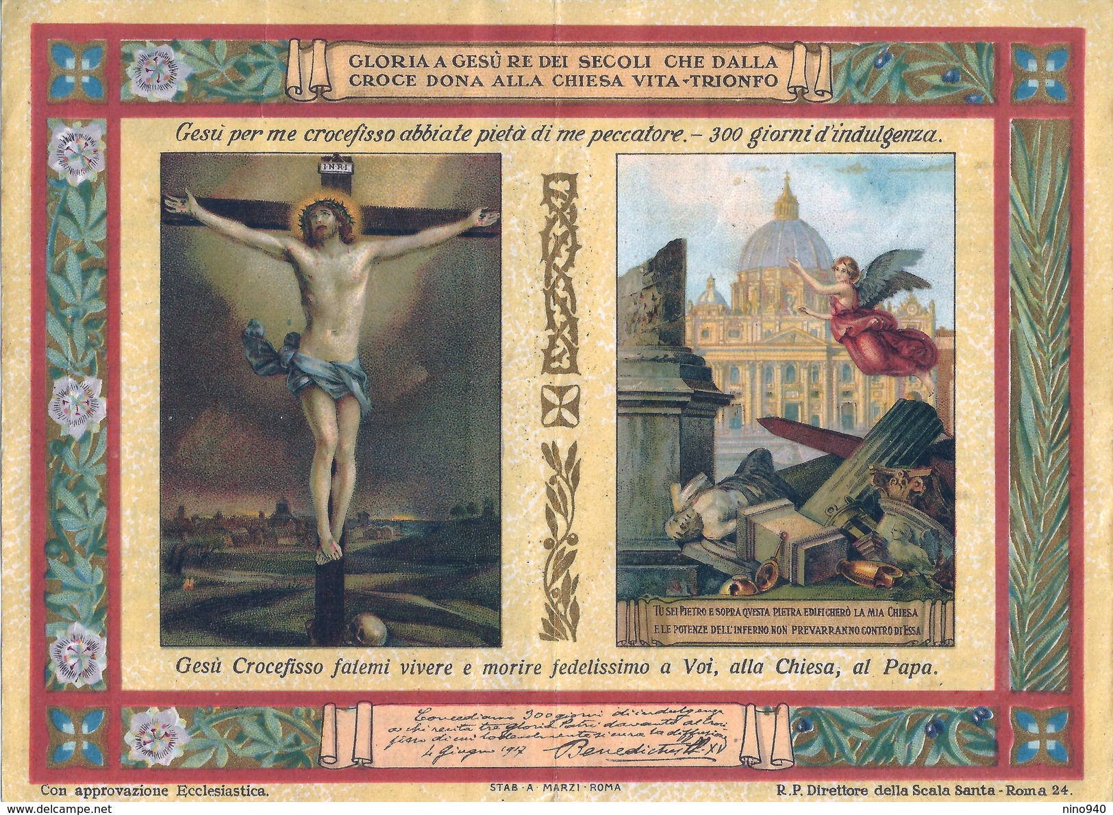 GIURIAMO ETERNO AMORE AL CROCIFISSO... - E -  AP - Mm. 82 X 121 - Religión & Esoterismo