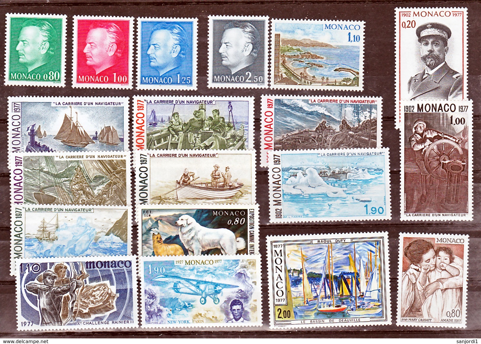 Monaco 1977 Année Complète Postes 1079 à 1124 Neuf ** TB  MnH  Sin Charnela Cote 102 - Full Years