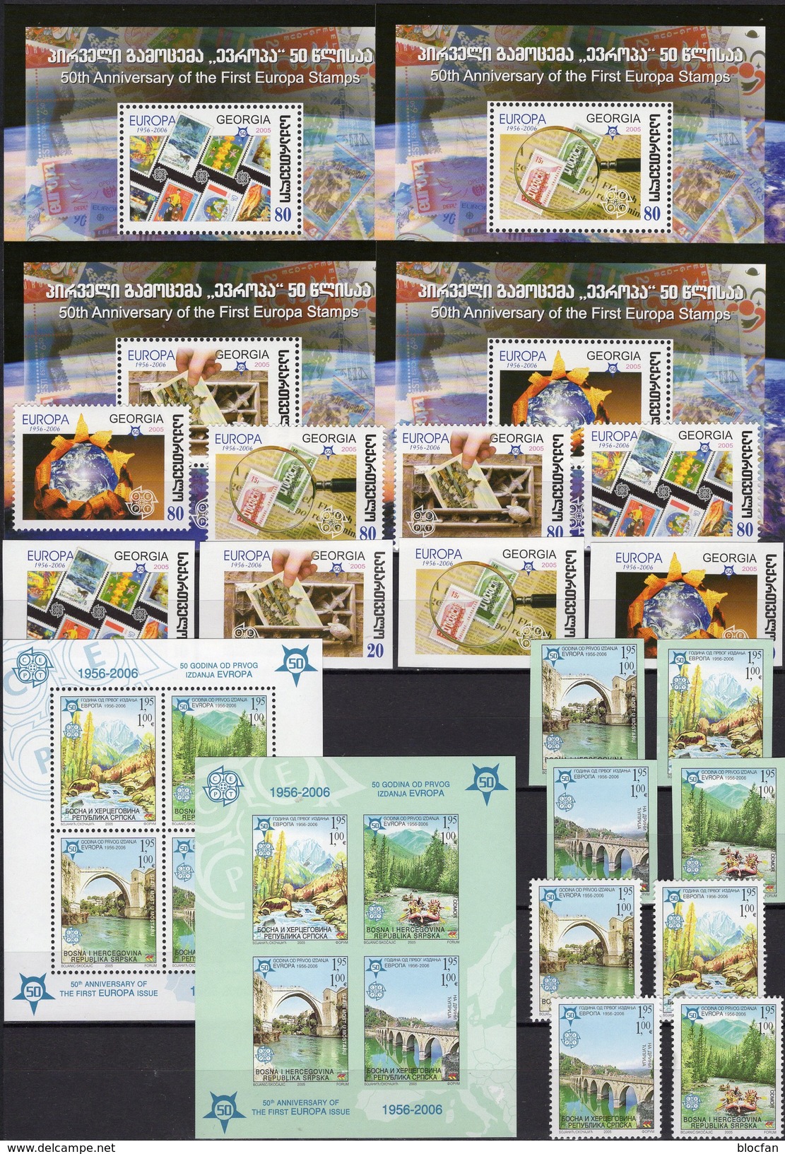 EUROPA 2006 GEORGIA 507/0,510/4,Bl.35-38,SERBIJA 339/2,Block 13A+B ** 184€ Hoja Blocs S/s Philatelic Sheets Bf CEPT - Collections (sans Albums)