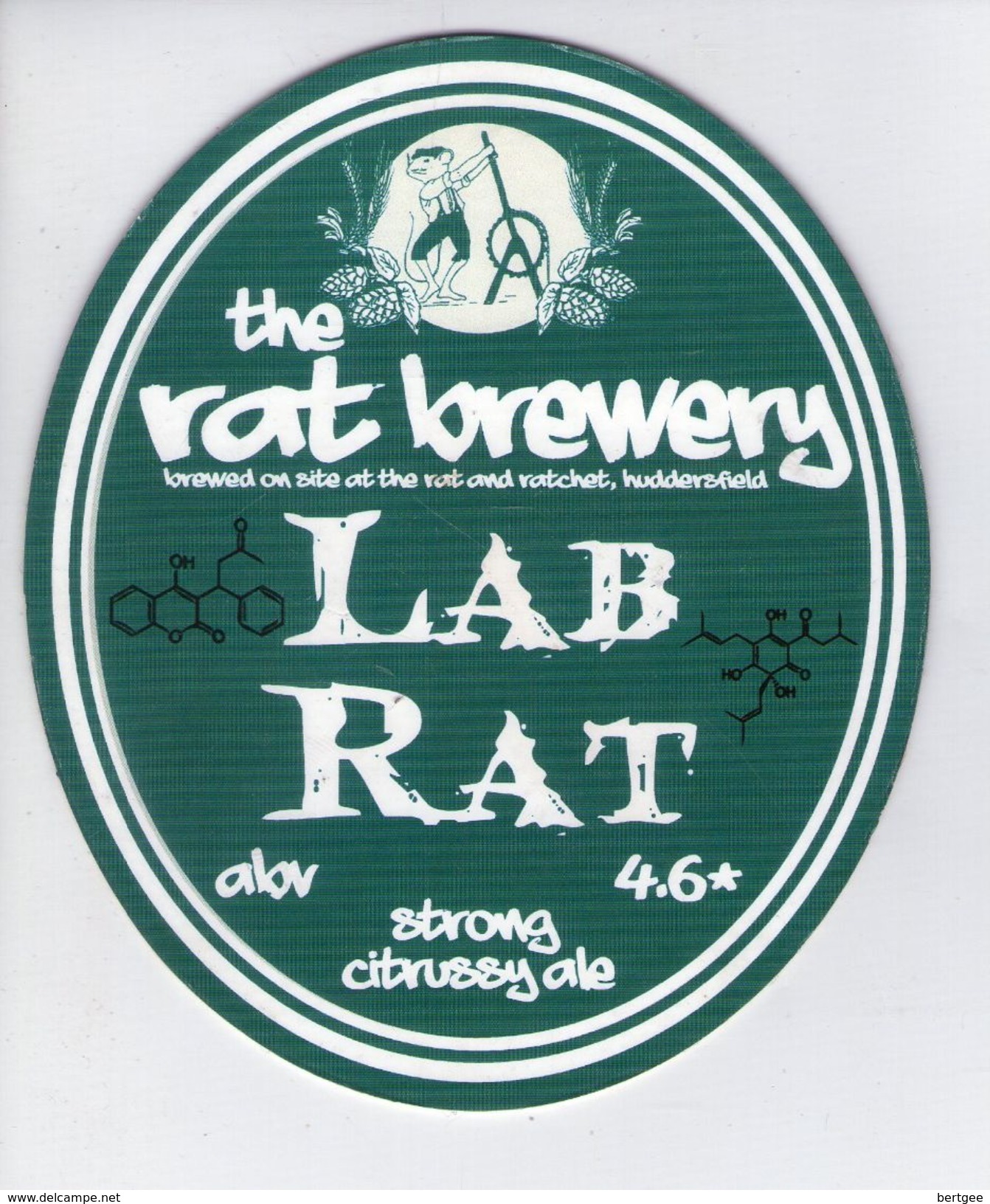 THE RAT BREWERY (HUDDERSFIELD, ENGLAND) - LAB RAT - PUMP CLIP FRONT - Letreros