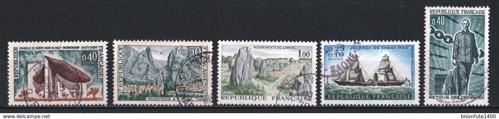 France 1965 : Timbres Yvert & Tellier N° 1435 - 1436 - 1440 - 1446 - 1447 - 1448 - 1449 - 1454 - 1455 - 1460 Et 1461 Ave - Oblitérés