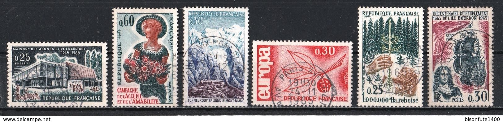 France 1965 : Timbres Yvert & Tellier N° 1435 - 1436 - 1440 - 1446 - 1447 - 1448 - 1449 - 1454 - 1455 - 1460 Et 1461 Ave - Oblitérés