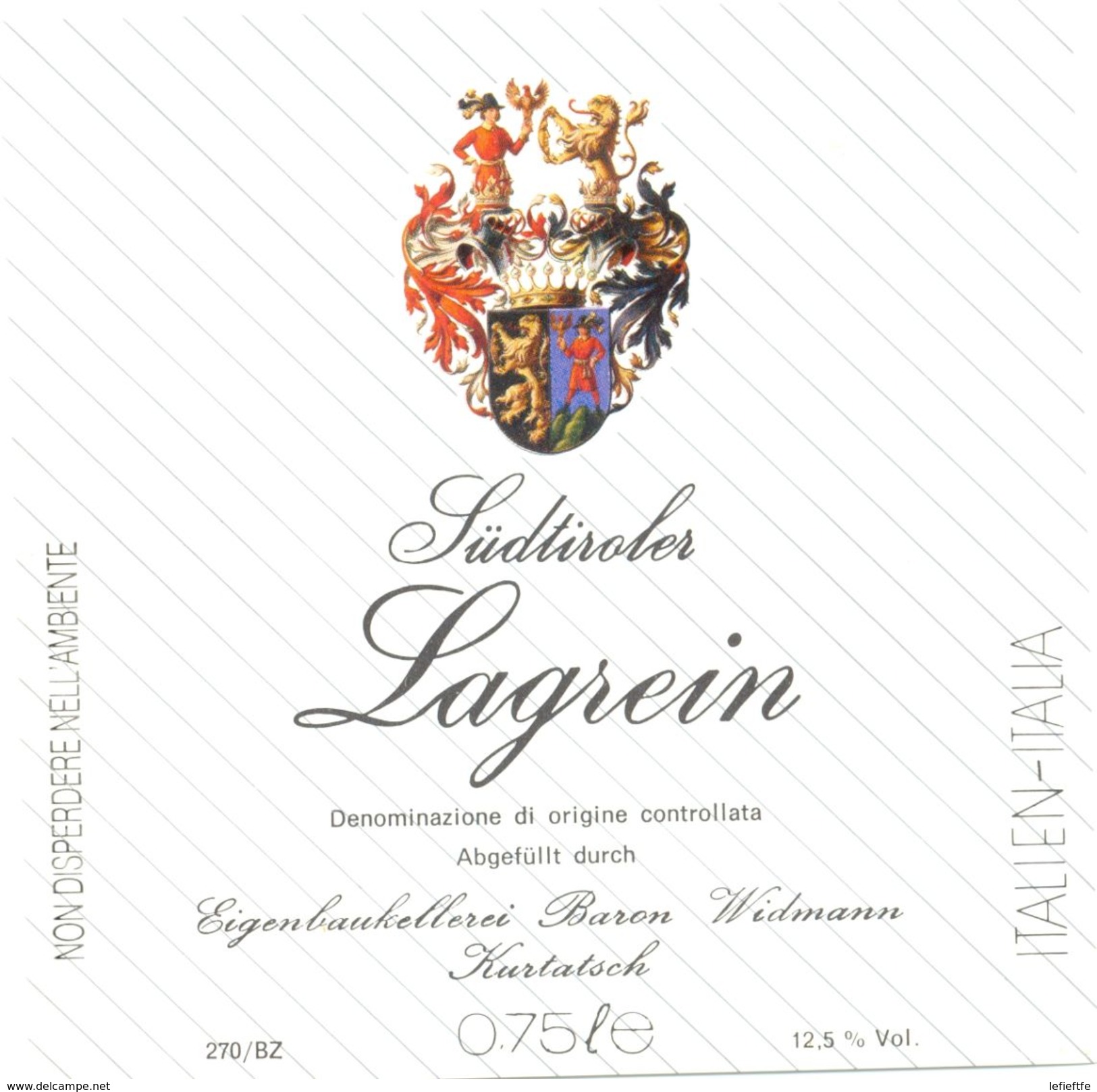 1426 - Italie - Sùdtiroler - Lagrein - Baron Widmann - Kurtatsch - Rode Wijn