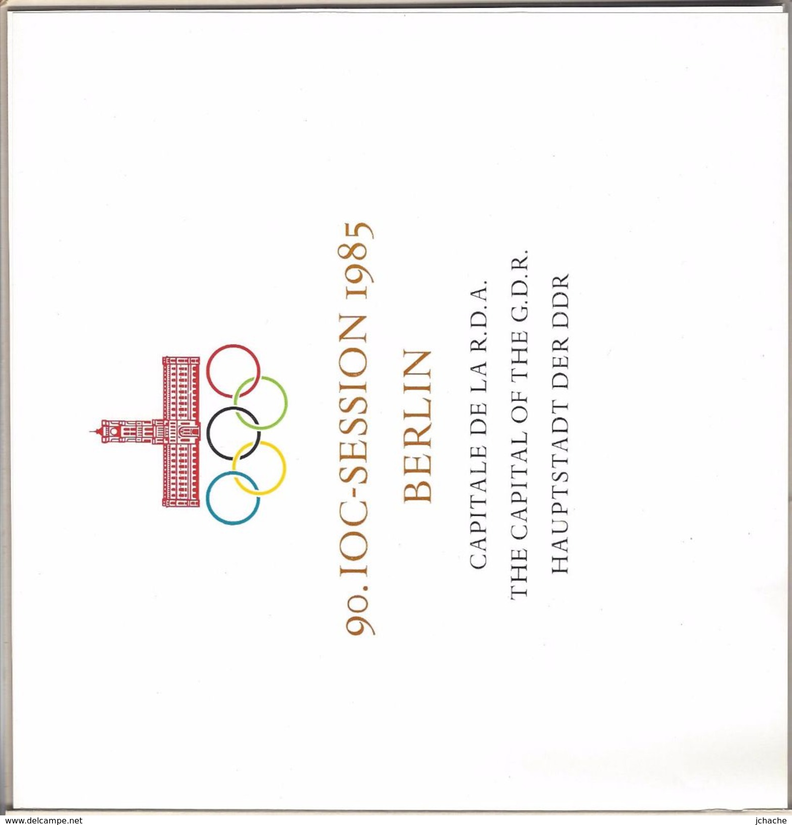 DDR 90.IOC-SESSION 1985 BERLIN + 90 Trümpfe MONTREAL 76 -- 90eme session du CIO BERLIN 1985 + Palmarès MONTREAL 76