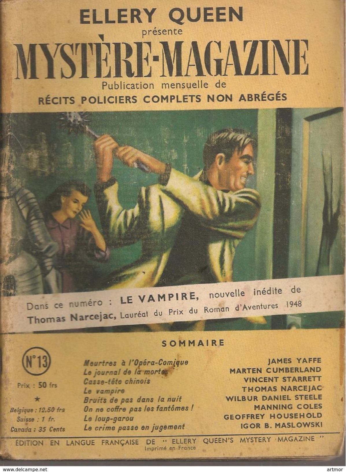 MYSTÈRE-MAGAZINE N°13 - Opta - Ellery Queen Magazine