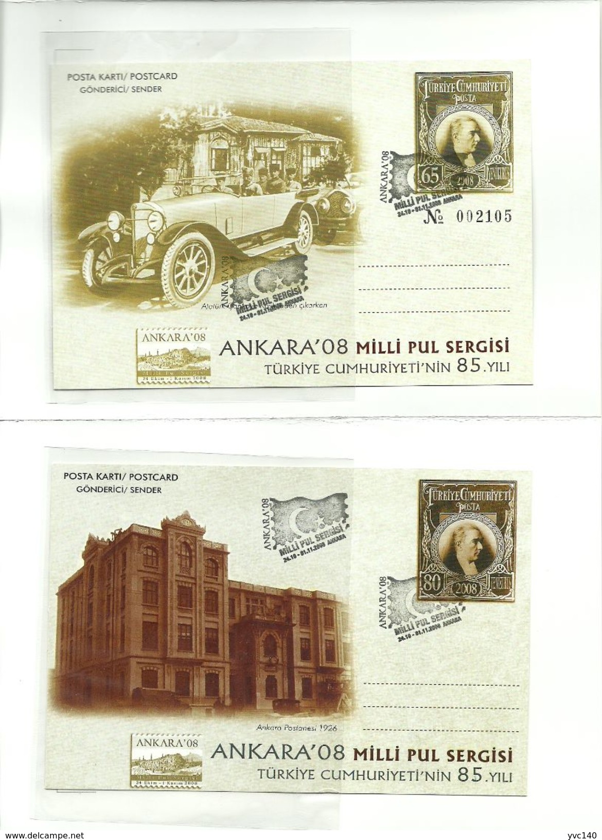 Turkey; 2008 "National Stamp Exhibition, Ankara" Special Portfolio - Enteros Postales