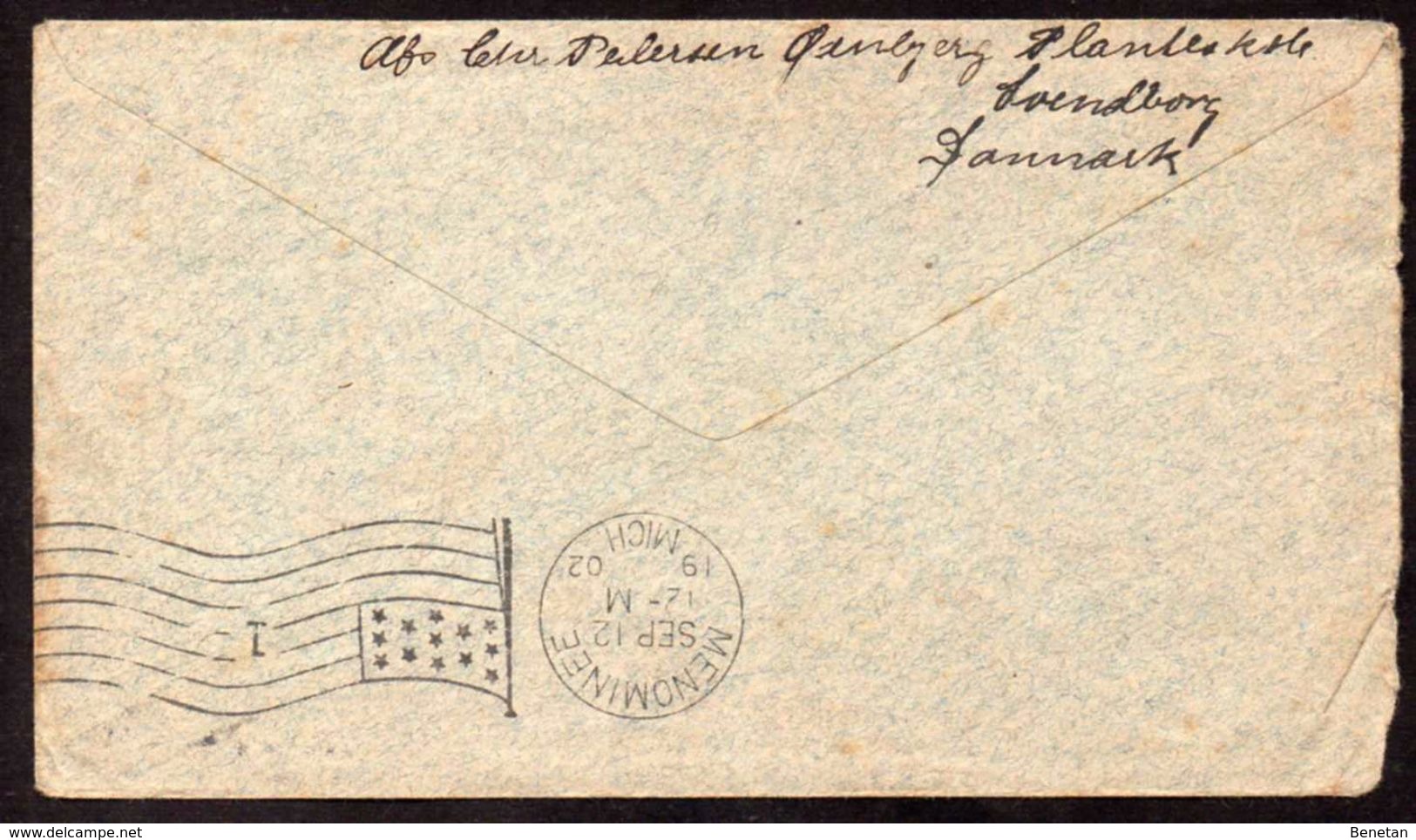 Denmark Svensborg To USA Menominee Cover 1892 - Storia Postale